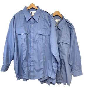Liberty Mens Long Sleeve  Blue Work Shirt 3X Lot of 2 Button Front Pockets
